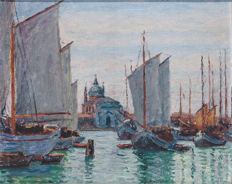 Max Arthur Stremel Schiffe an der Zattere in Venedig oil painting image